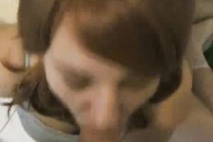Submissive white redhead white bitch gives head for cum on POV tape