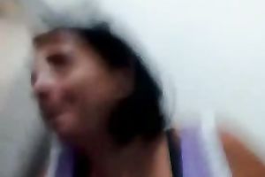 Stunning dilettante Latina dark brown masturbated on the biffy bowl