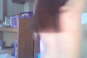 Svelte brunette hair student teases me with her shaved unused twat