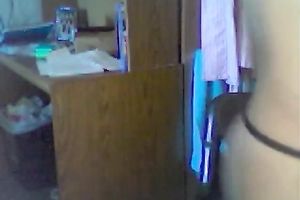 Svelte brunette hair student teases me with her shaved unused twat