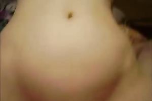 Saggy boobed wifey sucks, jacks off and rides my boner