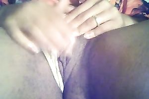 Dark skinned whorable nympho was tenderly rubbing her own soaked love tunnel