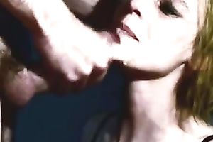 Weird looking floozy is truly nice at giving irrumation sex