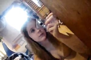 Cute and sexy legal age teenager films herself and stripteases in her room