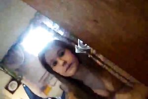 Cute and sexy legal age teenager films herself and stripteases in her room