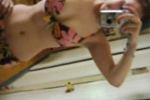 Amateur honey shows off her underware and exposes pinkish fur pie