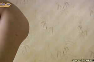 Curly lengthy haired brunette hair kisses stud and gives him a admirable HJ