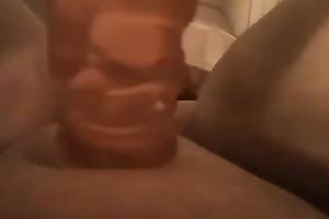 Hiding in the washroom and playing with my large vibrator