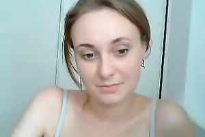 Blonde pale skin cutie in dark lingerie shows off her body