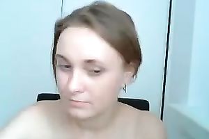 Blonde pale skin cutie in dark lingerie shows off her body