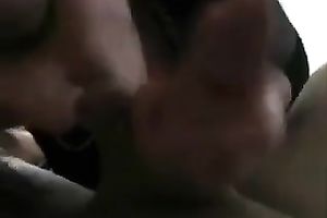 Zealous black haired pretty slim GF of mine knows how to engulf me