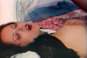 Insatiable brunette hair with outrageously unshaved cunt copulates