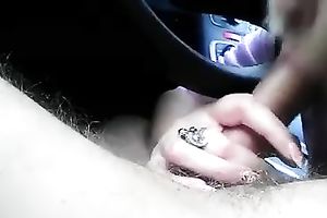 Blowjob on the way to work in the car by my sexy rod hungry GF