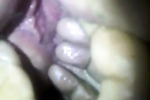 Dirty aged wet crack soaked filmed closeup on home movie