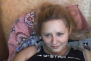 Perverted light haired web camera doxy uses freshener to masturbate