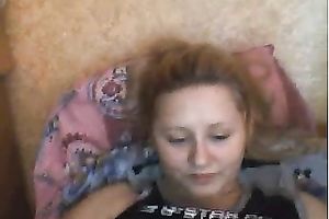 Perverted light haired web camera doxy uses freshener to masturbate