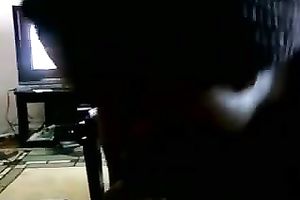 Black girlfriend in the living room sucks my bulky dark dong