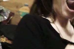 Filthy and gorgeous whore with priceless face receives a cumshots on her face