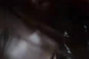 White whore on livecam blows a large dark fake penis and masturbates