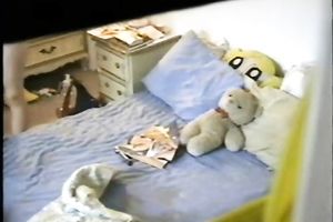 Busty white hawt dilettante sweetheart in her bedroom spied with camera