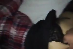 Dark haired marvelous and excited GF of my buddy can't live without giving him BJ