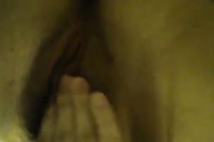 eighteen yo GF fondling her shaggy pussy on camera to tease me