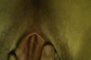 eighteen yo GF fondling her shaggy pussy on camera to tease me