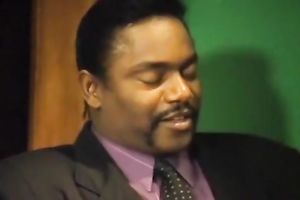 Wild dark BBC slut on the daybed rides on a shlong of a young dark chap