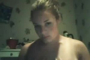 All natural breasty cam white wife finger copulates her squirting cum-hole