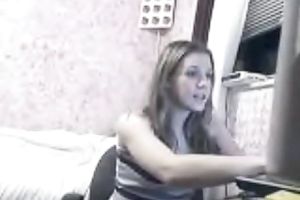 Cute blond legal age teenager chick showed her arse on the cam