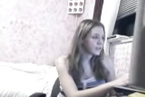 Cute blond legal age teenager chick showed her arse on the cam