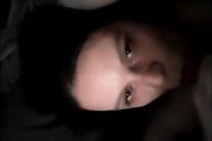 Hot brunette hair pale skin horny wife blows me on POV hawt tape