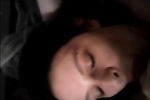 Hot brunette hair pale skin horny wife blows me on POV hawt tape