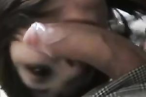 Amazing black haired cutie of my buddy sucked my beefy weenie