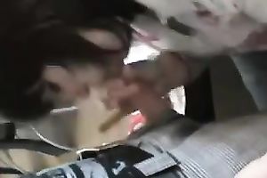 Amazing black haired cutie of my buddy sucked my beefy weenie