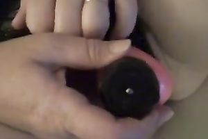 Playing with my older white bald muff on private video