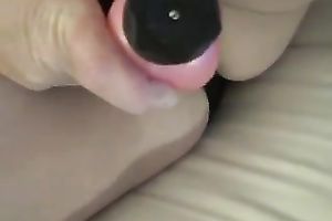 Playing with my older white bald muff on private video