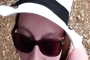 Charming golden-haired cheating wife engulfing my cock deepthroat in POV movie scene