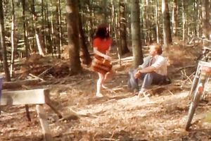 Rapacious ginger nymphomaniac masturbates and strips outdoors