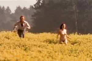 Rapacious ginger nymphomaniac masturbates and strips outdoors