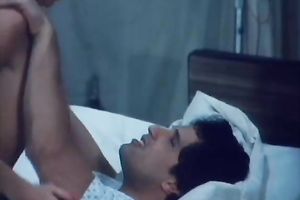 Attentive nurse takes her time riding her patient's schlong in cowgirl position