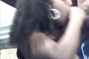 Chunky hirsute swarthy wench ardently sucks her BF's BBC