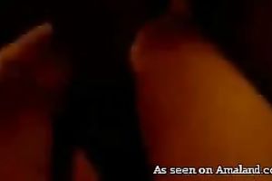 Voluptuous well shaped brunette hair non-professional mother I'd like to fuck works on 2 meaty dicks