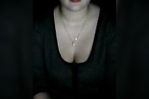 Awesome dilettante hot mother I'd like to fuck undressed her flawless large boobies on web camera
