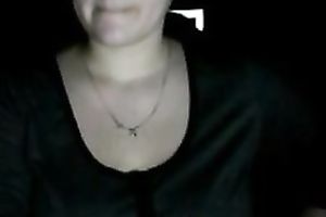 Awesome dilettante hot mother I'd like to fuck undressed her flawless large boobies on web camera