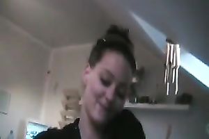 Happy pallid brunette hair girl bowed and surprised my ramrod with ideal oral-sex