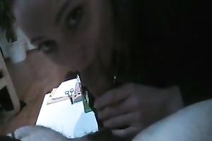 Happy pallid brunette hair girl bowed and surprised my ramrod with ideal oral-sex