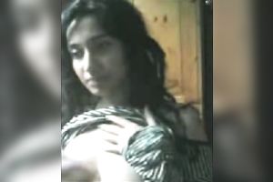 Hot Indian brunette hair milf with giant mambos on the cam