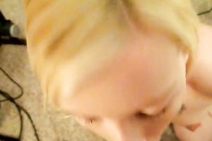 Slutty white and sexually excited hottie with valuable body sucks the tool