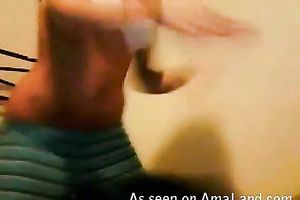 Webcam emo horny white wife with pierced tongue plays with her bazookas and finger bonks vagina